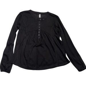 Collection B Gray Buttoned Bib Collar Blouse